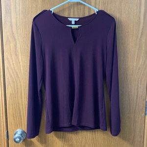 Banana Republic deep plum purple metal hardware blouse size medium